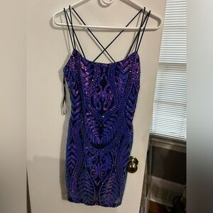 Blondie Nights Semi-formal/homecoming dress. Worn once. Blue/pink/purple sequins